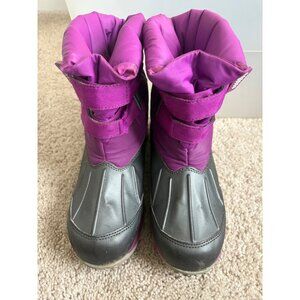 L.L. Bean Kids Size 6 Winter Snow Duck Boots Purple‎ & Gray Hard Toed